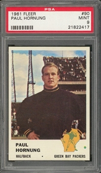 1961 Fleer Football #90 Paul Hornung – PSA MINT 9